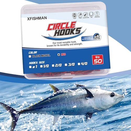 XFISHMAN Circle Hooks - Octopus Hooks Saltwater - 50 Pack #1 12/0 - Image 6