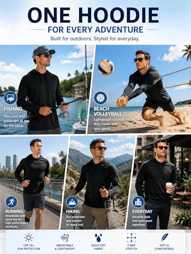 ZITY Men's Lightweight Pullover Hoodie UPF 50+ Fishing Shirts Sweatshirt - Image 2