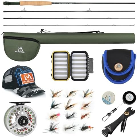 M MAXIMUMCATCH Maxcatch Extreme Fly Fishing Combo Kit 3/5/6/8 Weight, Starter Fly Rod and Reel Outfit, with a Protective Travel Case by Maxcatch