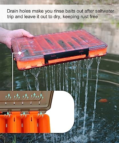 Fishing Lure Box Double Sided Tackle Box 18 Compartment Lure Box 3700 Tackle Tray Crankbait Storage Spinner Bait Tackle Box Large Bait Box - Image 6