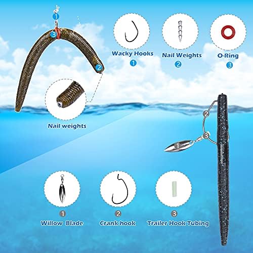 4"/5" Senko Worms Kit, Salt Impregnated Soft Plastic Lures - Image 3