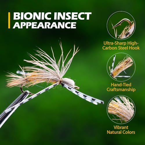 Goture Fly Fishing Flies Assortment Kit with Wooden Fly Box - Image 6