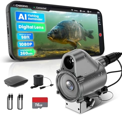 【2026 Upgrade Version】 Canfish CF1 Underwater Fishing Camera,1080P Full HD Portable Video Fish Finder,APP Remote Control Real-time Observation,Fish Coming Reminder Fishing Camera by Chasing