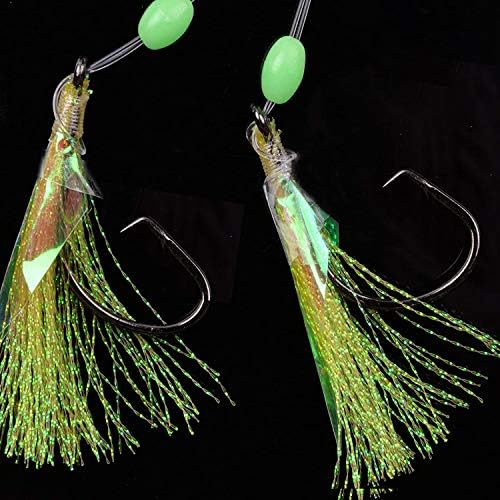 Fishing Bait Rigs Saltwater, 5/15packs Flounder Hi-Lo Rigs with Flash Teasers, 2 Hook Bottom Fishing Rigs Double Drop Surf Fishing Leaders for Flounder Sea Bass Halibut Black Fish Fishing - Image 6