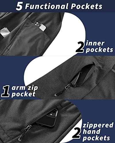 33,000ft Men's Hooded Fleece Lined Rain Shell Jacket Waterproof Lightweight - Image 3