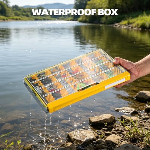 RUNCL 3700 Jig Tackle Storage, Waterproof Floating Lure Storage Box with Adjustable Dividers, Clear Rust-Proof Utility Tray for Terminal Tackle, Hooks and Sinkers - Image 3