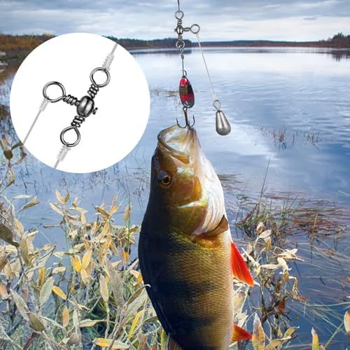 Realure 100Pcs Three Way T-Shape Fishing Swivels, 5 Sizes 6#~12# Black Nickel Stainless Steel Terminal Tackle, Freshwater Saltwater Three-Way Rig Connector for Catfish Walleye Bottom Fishing - Image 6