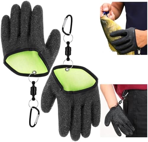 Ptwola 2 Pcs Fishing Gloves with Magnet Release by Unknown