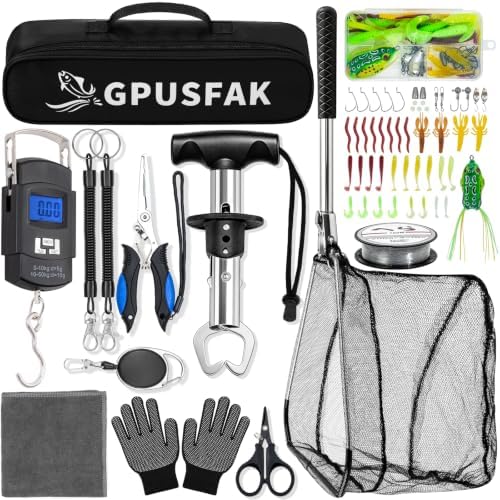 Fishing Gear Kit with Fishing Pliers, Fish Gripper & Hook Remover Blue by GPUSFAK