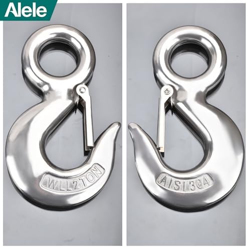 Alele Grab Hooks,2T Crane Scale,Slip Hooks,4400 lbs Stainless Steel Heavy Duty Lifting Hook Rigging Accessory (Grab Hooks 2000kg) - Image 2