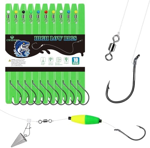 Pre-Rigged Catfish Rig 10PCS Circle/Octopus Hooks Rigs for Catfish Fishing rigs for Saltwater Freshwater 2/0 3/0 4/0 5/0 6/0 7/0 8/0 10/0 by Fishing