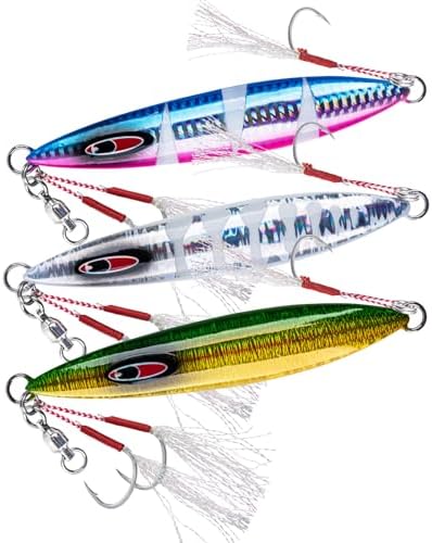 Goture Slow Pitch Jigs with Double Assist Hooks and Swivel, 40g-250g by Goture