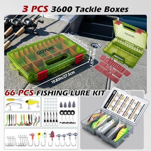 Goture Fishing Kits for Adult,Fishing Pole and Reel Combo, OpenSide Fishing Sling Tackle Storage Bag with 3 Tackle Boxes,Gift for Men - Image 7