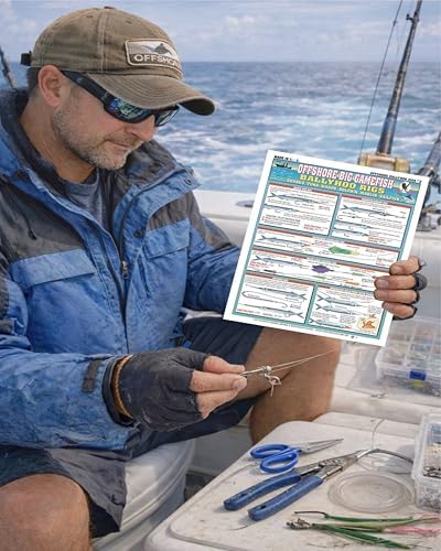 Bait Rigging Chart Set - Waterproof Quick Reference Fishing Guide - (Freshwater, Saltwater, and Big Game Rigs) - Double-Sided & Easy to Read - Great Gift for Beginners - Image 4