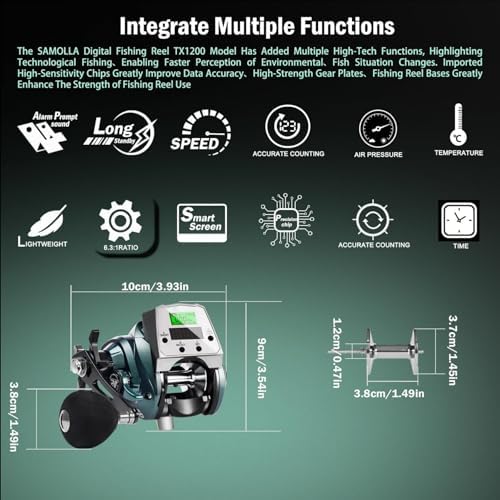 Line Counter Digital Baitcasting Fishing Reel with LCD Display Ultralight Baitcaster Reel, 22-35 Lb Max Drag, 6.3:1/7.2:1 Gear Ratio, Left/Right Hand, for Freshwater & Saltwater - Image 5