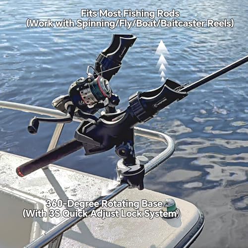 HITORHIKE Fishing Rod Holder Universal Fit Kit Allows for 360-degree Adjustment Kayak Fishing Boat Powerlock Rod Holder - Image 4