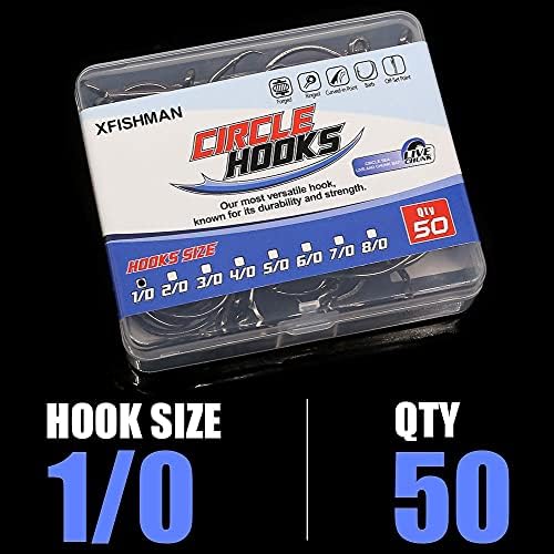 XFISHMAN Circle Hooks - Octopus Hooks Saltwater - 50 Pack #1 12/0 - Image 7