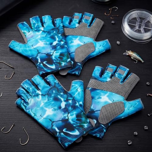 4 Pairs Fingerless Gloves Fishing Gloves, UPF 50+ Breathable, Quick-Drying Sun Protection for Men & Women Anti-Slip for Fishing, Cycling - Image 4