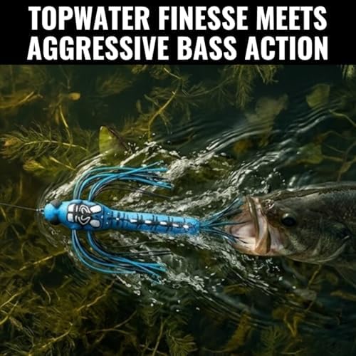 LUNKERHUNT Top Water Bass Fishing Lures | Realistic Weird Fishing Bait for Bass Fishing | Weedless bass Fishing Lures for Freshwater & Saltwater | Frog, Spider & Dragonfly (Bug Combo) - Image 6