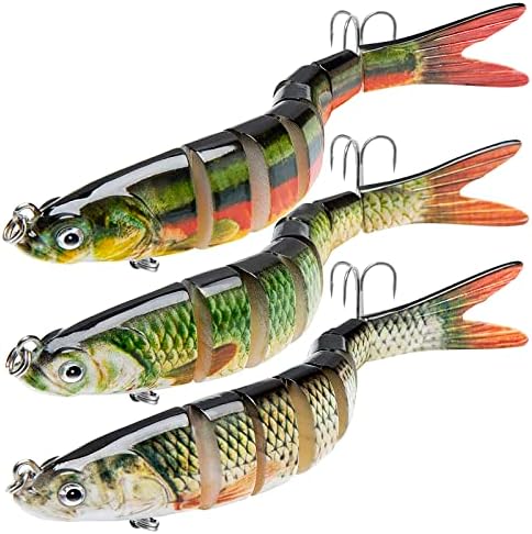 Bass Fishing Lure for Freshwater and Saltwater Lifelike Fishing Lures Multi Jointed Swimbait for Bass Trout Crappie Walleye Pike Fishing Gifts for Men by CharmYee