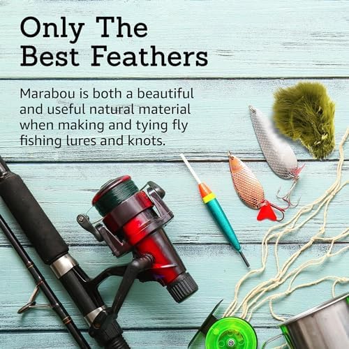 Creative Angler Strung Marabou Bird Feathers for Tying Fly Fishing Flies - Fly Tying Accessories - Perfect Choice for Tail & Wings and Easy to Tie On The Lure - Image 6