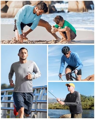 Roadbox Men's UPF 50+ UV Sun Protection Shirts, Long Sleeve Swim Rash Guard - Image 5