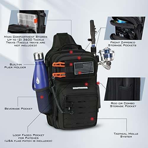 KastKing Blowbak Fishing Sling Bag, Fishing Backpack with Rod Holder - Image 3