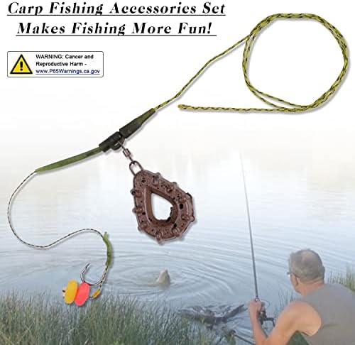 Carp Fishing Hair Rigs Kit, Boilies Bait Rigs with Sinker Corn Bait Curved Barbed Hook Swivel Carp Fishing Accessories Equipment - Image 7