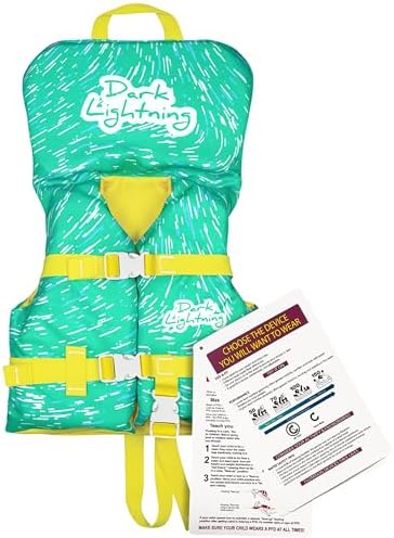 Dark Lightning USCG Approved Infant Life Jacket 0-30 lbs, Toddler Swim Vest and Baby Life Vest for 1-3 Years, 20-30 lbs, Headrest, Leg Strap and Grab Handle by DarkLightning