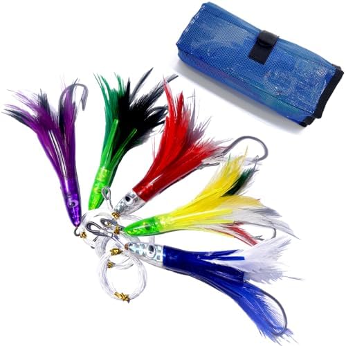 Trolling Tuna Lures,Feather Offshore Saltwater Lures for Dolphin Wahoo by Kunsilane