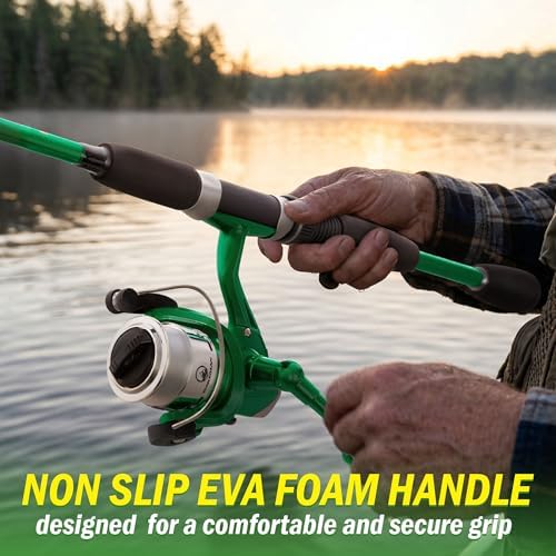 Wakeman Fiberglass Fishing Rod and Reel Combo – 2-Piece 65-Inch Medium Action Spinning Rod Set for Lake Fishing - Image 5