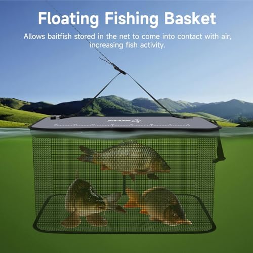 SANLIKE Floating Collapsible Fish Basket Live Minnow Storage Cage - Image 6
