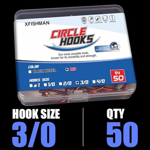 XFISHMAN Circle Hooks - Octopus Hooks Saltwater - 50 Pack #1 12/0 - Image 7