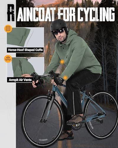 33,000ft Men's Packable Rain Jacket Waterproof Raincoat with Hood - Image 6