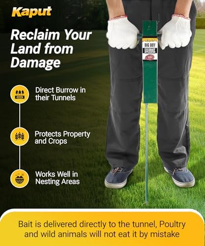 Kaput Big Boy Gopher Probe, 37 Inch - Durable Steel Bait Applicator Tool for Risk-Free & Easy Gopher Control - Heavy Duty Soil Probe & Targeted Rodent Elimination - No Digging Needed - Image 4