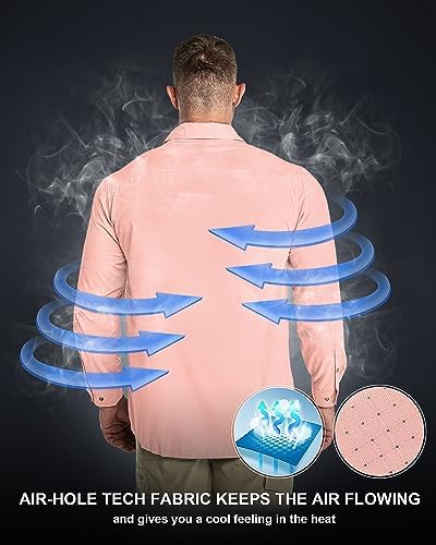 33,000ft Men's Long Sleeve Sun Protection Shirt UPF 50+ UV Quick Dry Cooling Fishing Shirts for Travel Safari Camping Hiking - Image 2