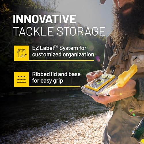 Plano Edge Micro Fly Storage Box, Gray and Yellow, Waterproof and Rust-Resistant Customizable Fishing Tackle Organization - Image 4