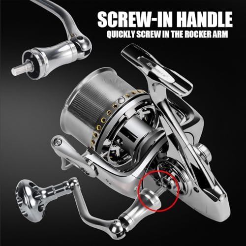 Heavy Duty Spinning Reel Metal Body with CNC Machined Spool 55LB Max Drag 8/10+1 BB Ultra Smooth 4.1/4.6/4.8:1 High Speed Gear Ratio Saltwater Freshwater Fishing Reel for 8000 to 16000 Series - Image 6