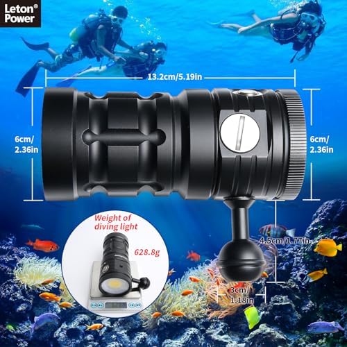 Dive Light,LetonPower TS S 10000Lumens 100m Underwater Video Light,Diving Flashlight,Waterproof Flashlight with Type-C Charging for Professional Under Water Sports - Image 6
