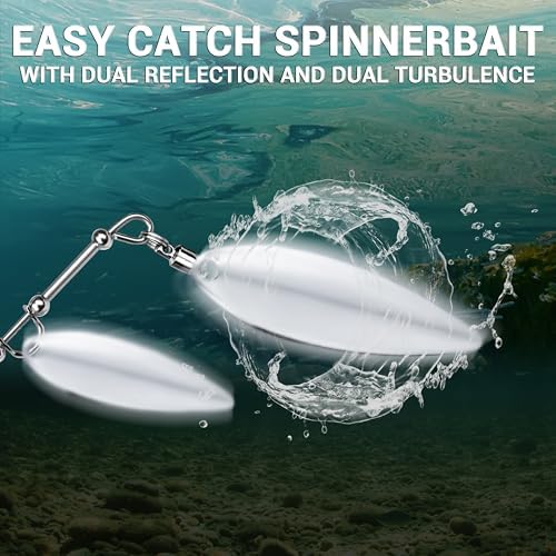 TRUSCEND Swim or Jig Fishing Spinner Baits for Freshwater and Saltwater, Rooster Tail Fishing Lures for Trout Bass Walleye Crappie Salmon Pike, Blade Bait with Copper Blade - Image 3
