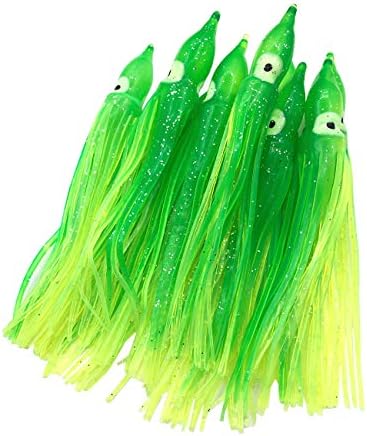 Hoochie Octopus Skirts Trolling Lures Fishing Tackle Soft Plastic Lures Luminous Squid Skirts Saltwater/Bait Lures1.9 '' - 8 ''（22PK） by Cheerouters