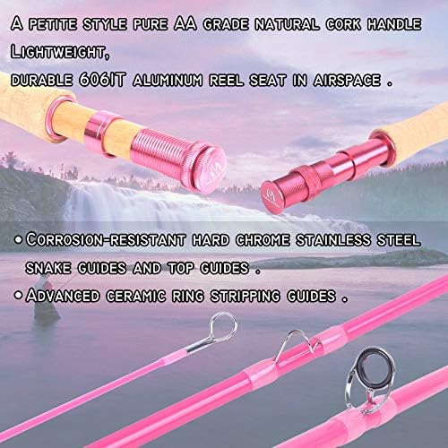 Maxcatch Women's Elegant Pink Fly Fishing Rod: 2/5-weight with Rod Tube - Image 3