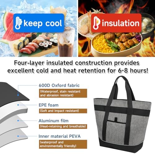 SANLIKE 40in Insulated Fish Cooler Bag Waterproof Fishing Tote - Image 3
