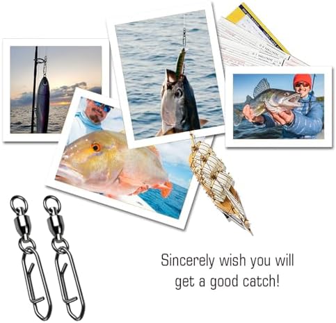 AMYSPORTS High Strength Snap Swivels Stainless Bearing Rolling Fishing Swivel Freshwater Snap Swivels Fishing Clip Steel Black Nickel - Image 7