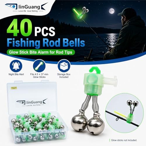 40PCS Fishing Bells Clip-On Rod Tip for Catfish Surf Poles - Image 5