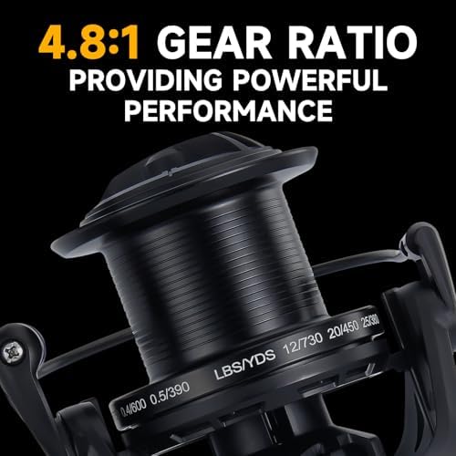 HAUT TON Spinning Reel, 6+1BB Metal Surf Fishing Reels, 55lbs Max Drag - Image 4