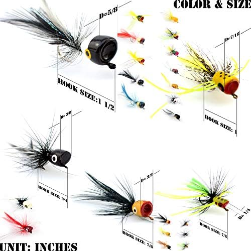 Fly Fishing Flies Kit/Trout/Salmon/bass Flies Streamers Dry/Wet Flies.Nymphs,Fly Poppers (with Waterproof Fly Box) - Image 2