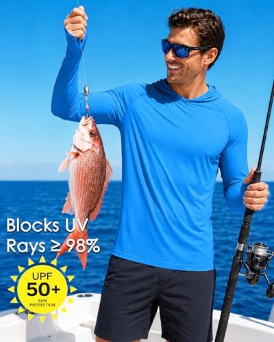 Boladeci Men's UPF 50+ Sun Protection Lightweight Hoodie Shirts Long Sleeve Fishing Shirt SPF UV Hiking Swim - Image 3
