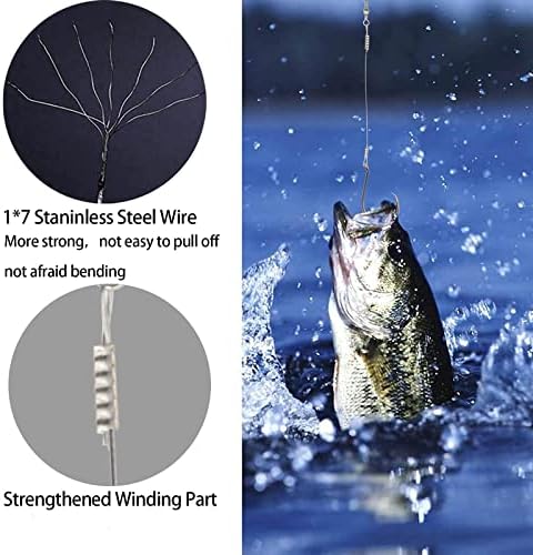 Saltwater Steel Circle Hook Rigs,Octopus Offset Fishing Hooks Leader Wire for Catfish Bass - Image 5