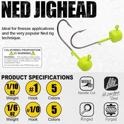 Ned-Rig-Kit-Finesse-Baits-Soft-Plastic-Worms-Fising-Lure for Bass Stick Swimbait Minnow Crawfish Lures Shroom Ned Jig Head Kit - Image 4